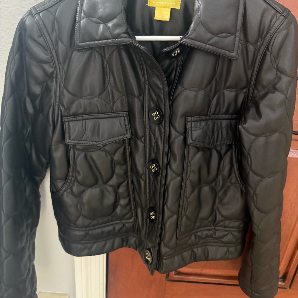 Maeve Black Quilted Leather Jacket
